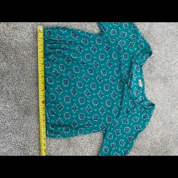 Hollister Teal Patterned Peasant Blouse Boho hippie festival - Picture 10 of 10